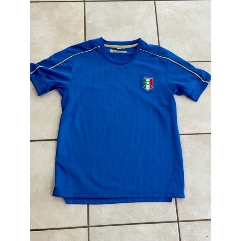 Italia Tradizione Forza Azzurri Short Sleeve Jersey Soccer Italy Men Small FIGC